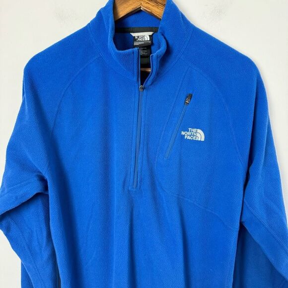 The North Face 1/4 Zip Lightweight Blue Fleece Pull Over Jacket Men’s Size Large - Picture 3 of 11